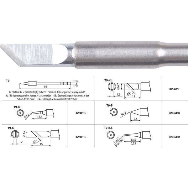 Жало T12-K для паяльних станцій Hakko, KSGER, Quicko (тип "ніж") T12-K фото