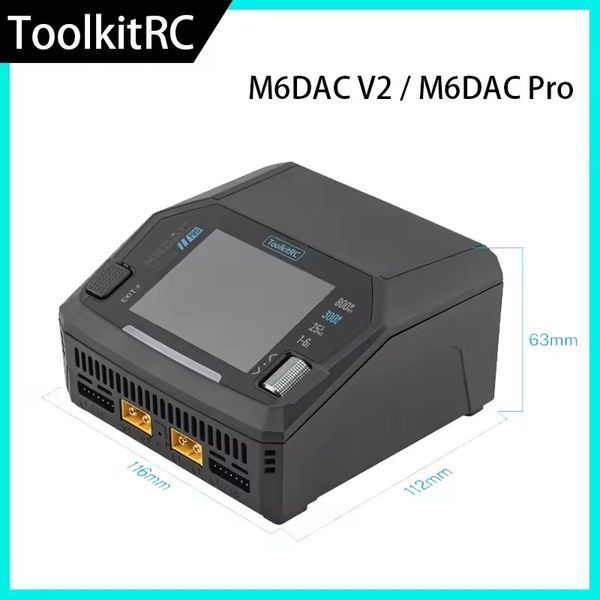 Двоканальний зарядний пристрій ToolkitRC M6DAC PRO AC/DC (2x350W) ToolkitRC M6DAC PRO  фото