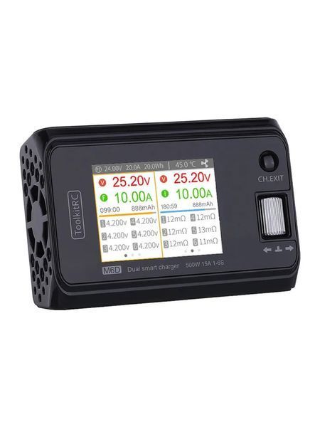 Двоканальний зарядний пристрій ToolkitRC M6D 500W 15A 1-6S LiPo (DC) ToolkitRC M6D  фото